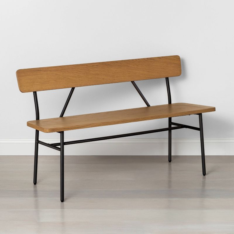 Wood & Steel Accent Bench Black - Hearth & Hand™ with Magnolia