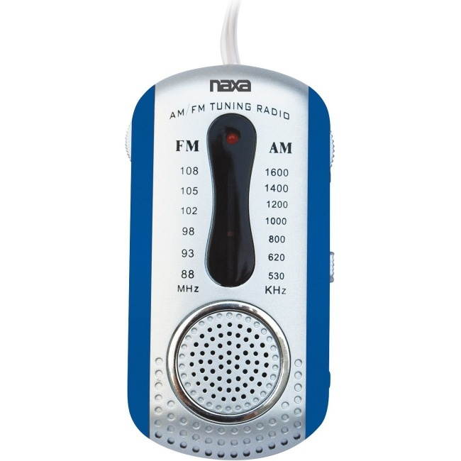 Naxa NR721BL AM/FM Mini Pocket Radio with Speaker (Blue)