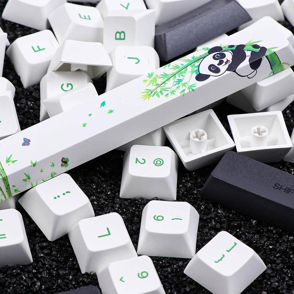 EPOMAKER SK61 61 Keys PBT Thermal Sublimation GSA Keycaps Set for 60% Keyboard (Panda)