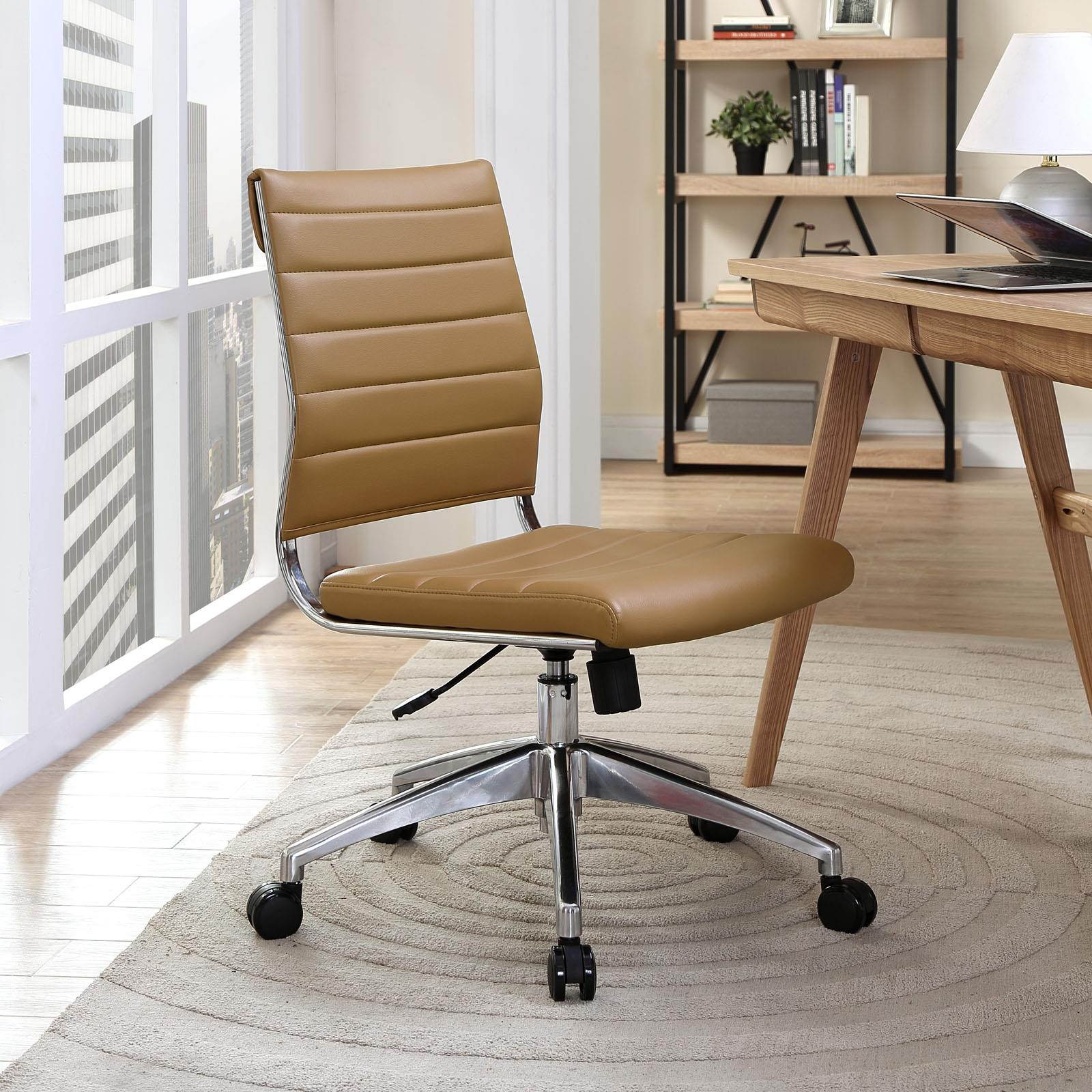 Jive Armless Mid Back Office Chair in Tan