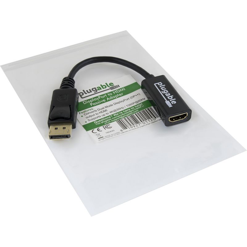 Plugable Monitor Adapter - DisplayPort to HDMI (4K @ 30Hz)