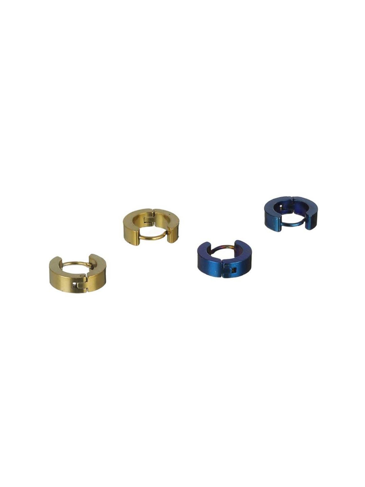 Bold by Priyaasi Black Gold-Plated Hoop Earrings for Men - Set of 2