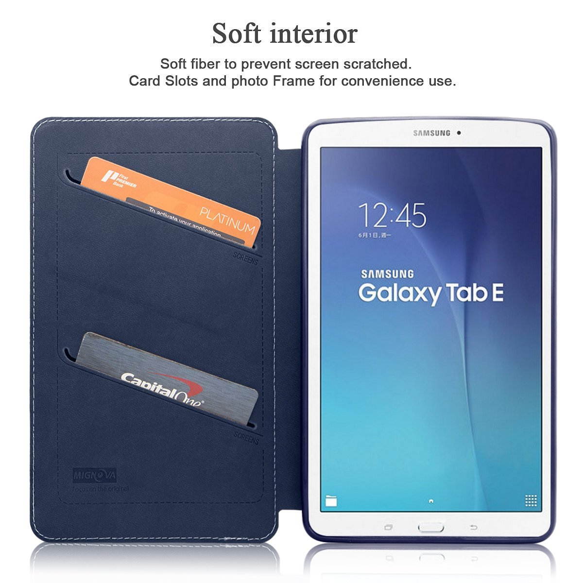 Mignova Samsung Galaxy Tab E 9.6 Case - Slim Lightweight Stand Cover for Samsung Galaxy Tab E 9.6 inch SM-T560 T561 + Free Screen Protector and Stylus pen