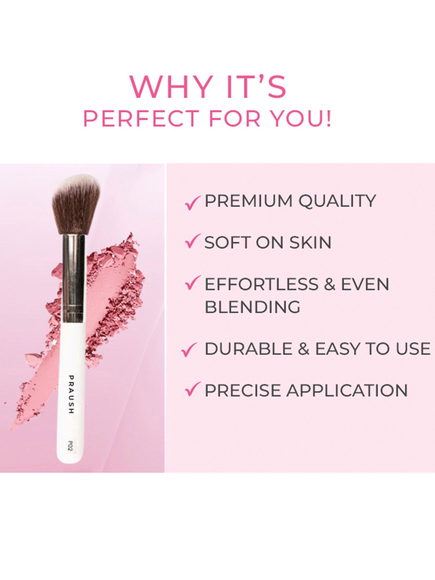 Praush Professional Angled Blush Brush - P02