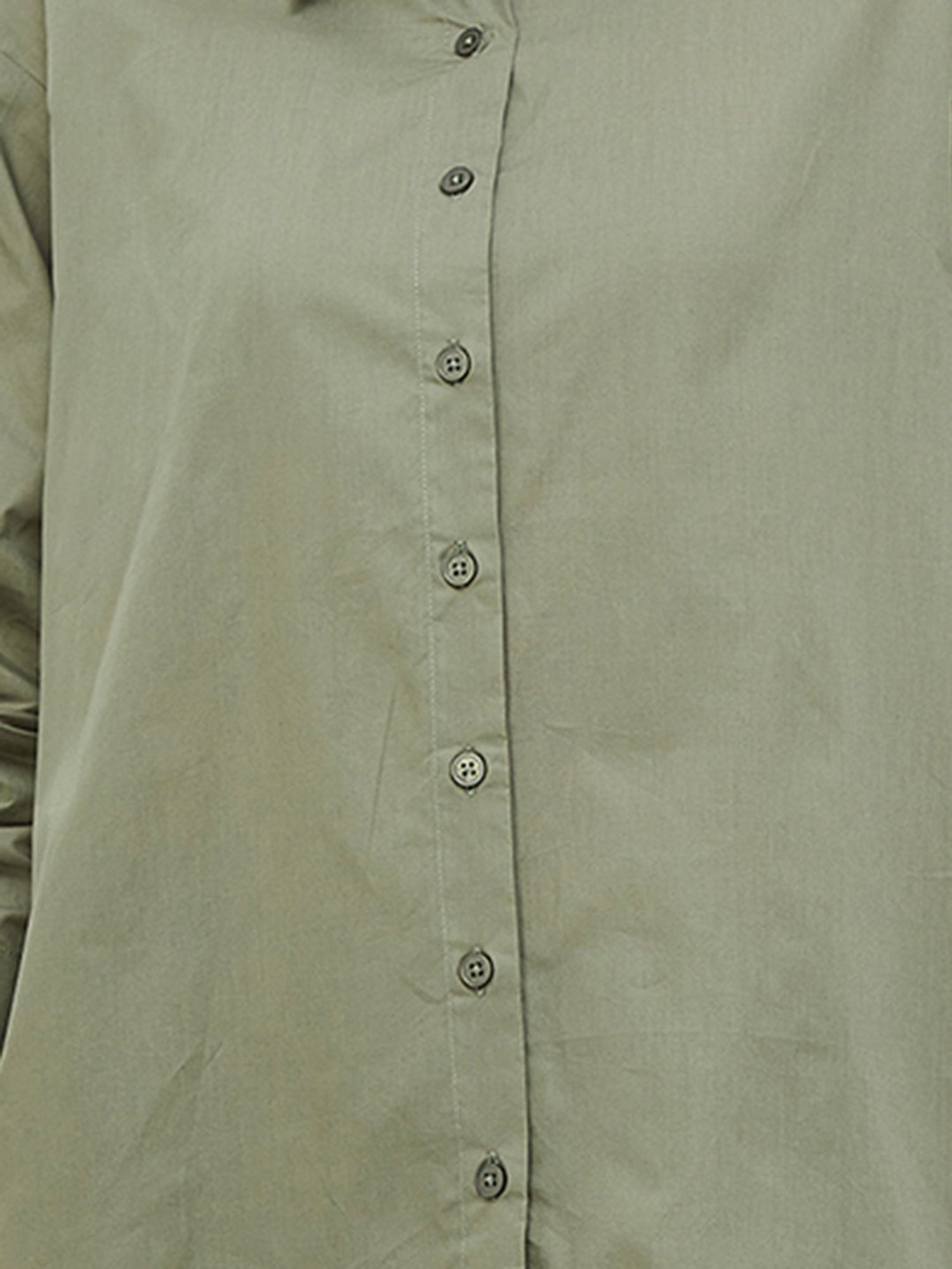 Code by Lifestyle Sage Green Cotton Regular Fit Top