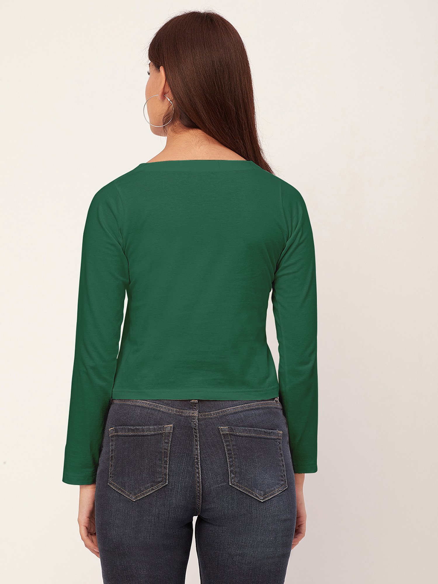 Moomaya Green Regular Fit Crop Top