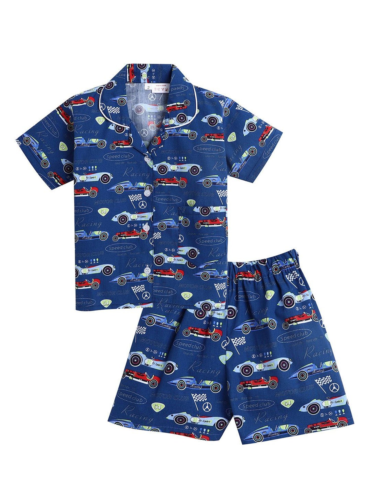 The Magic Wand Boys Blue Printed Shirt with Shorts