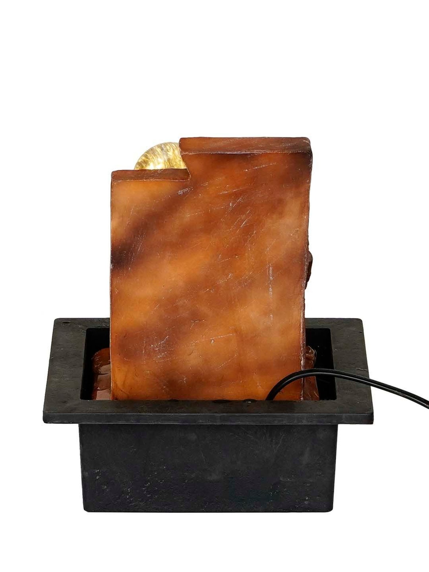 CHRONIKLE Brown Polyresin Table Top 3 Steps Waterfall Fountain