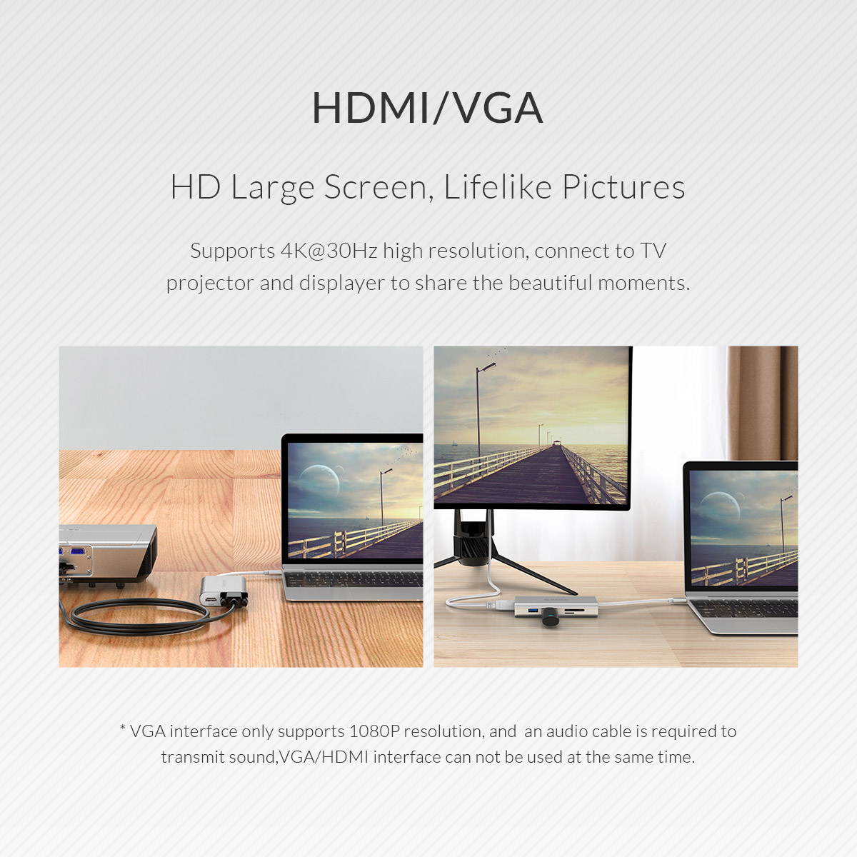 ORICO USB C HUB Type-C to HDMI/VGA/RJ45/TF/SD/USB3.0 HUB Multi-function Docking Station With Type-C PD Charging For PC Mac Laptop