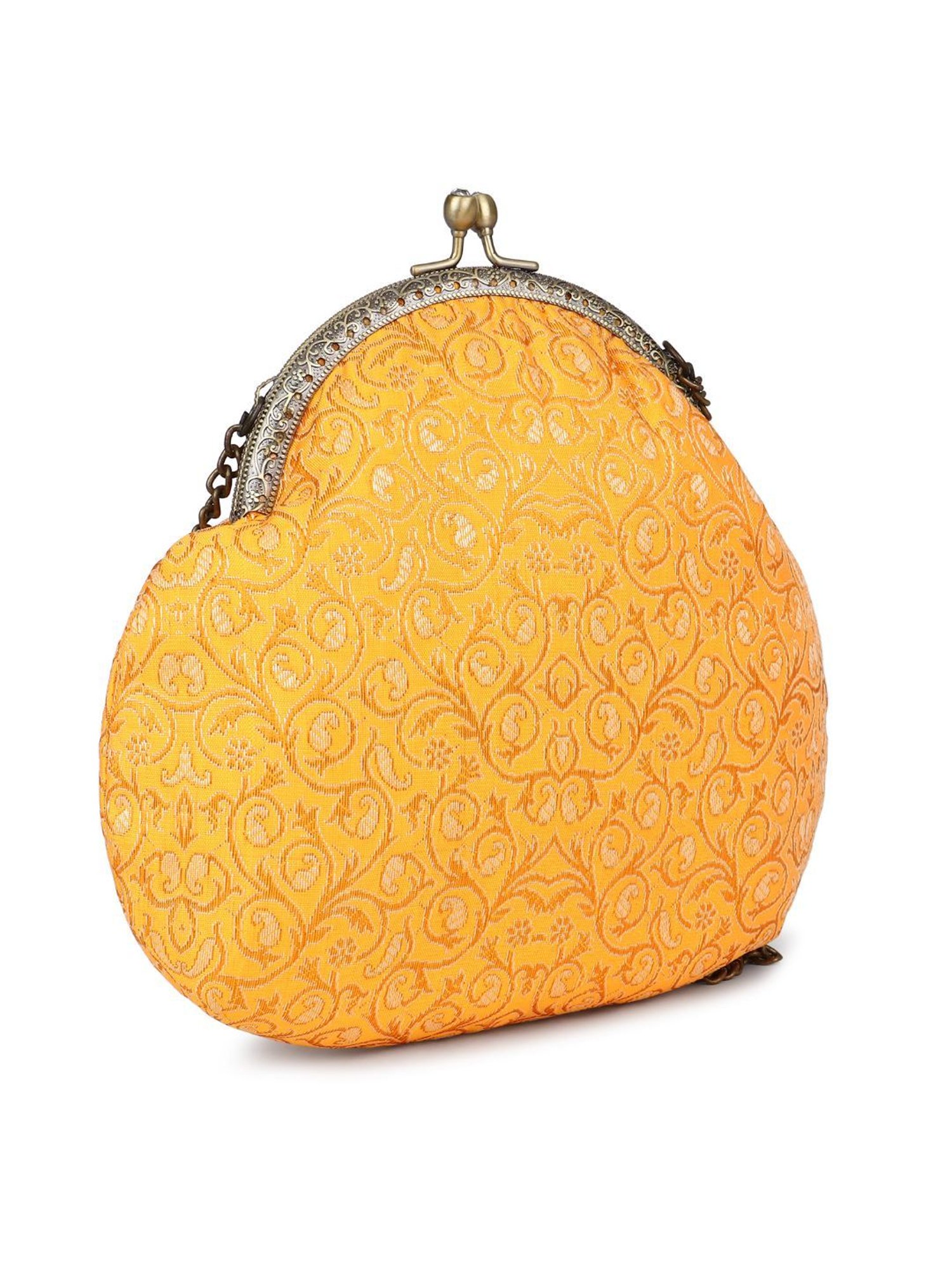 Tarini Nirula Araa Yellow Embroidered Small Clutch