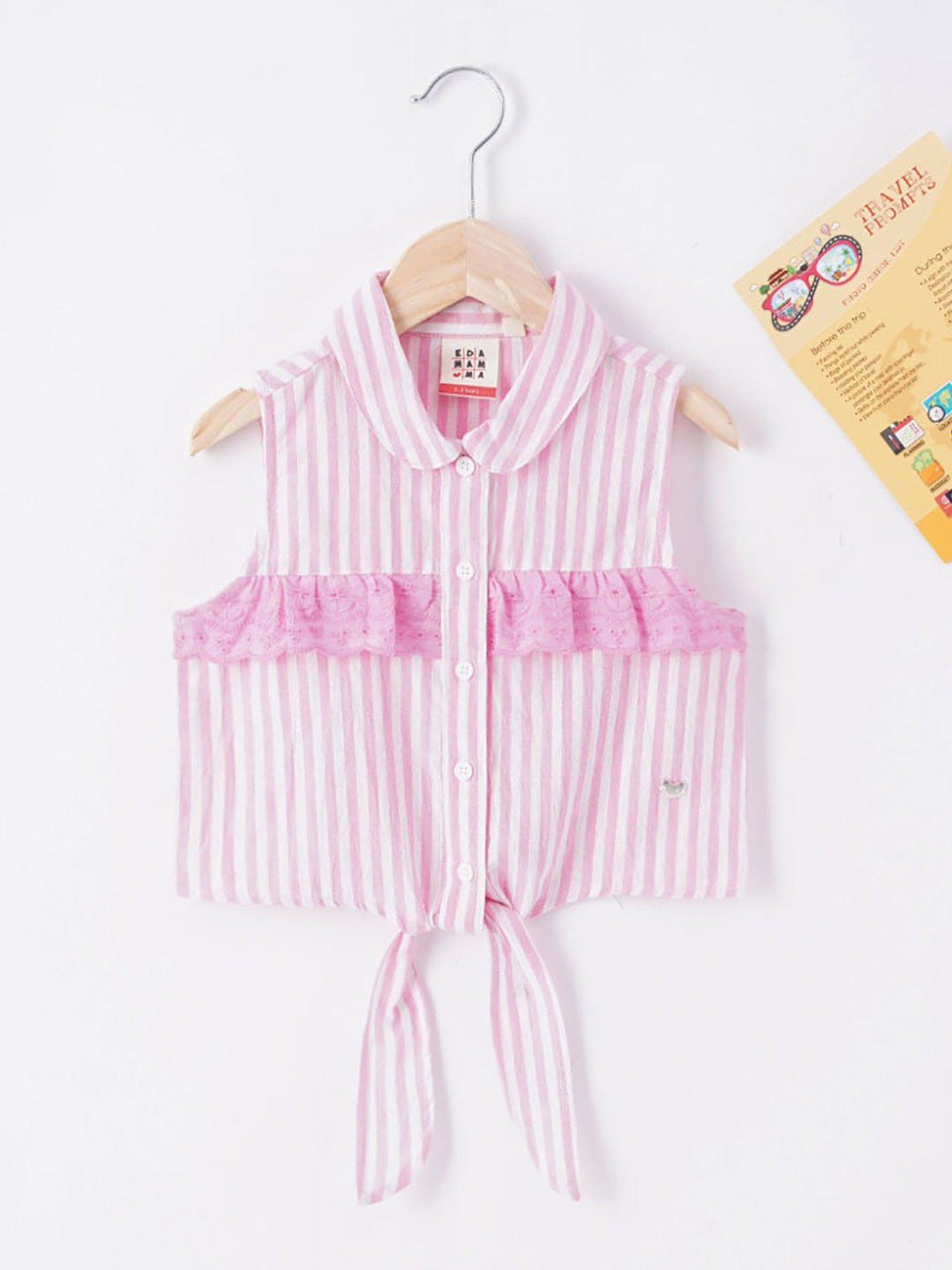 Ed-a-Mamma Kids Pink & White Striped Shirt