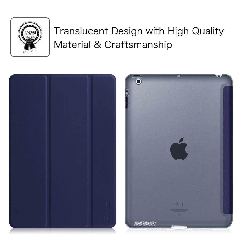 Fintie iPad 2/3 / 4 Case - Lightweight Smart Slim Shell Translucent Frosted Back Cover Supports Auto Wake/Sleep for iPad 4th Generation with Retina Display, iPad 3 & iPad 2, Navy