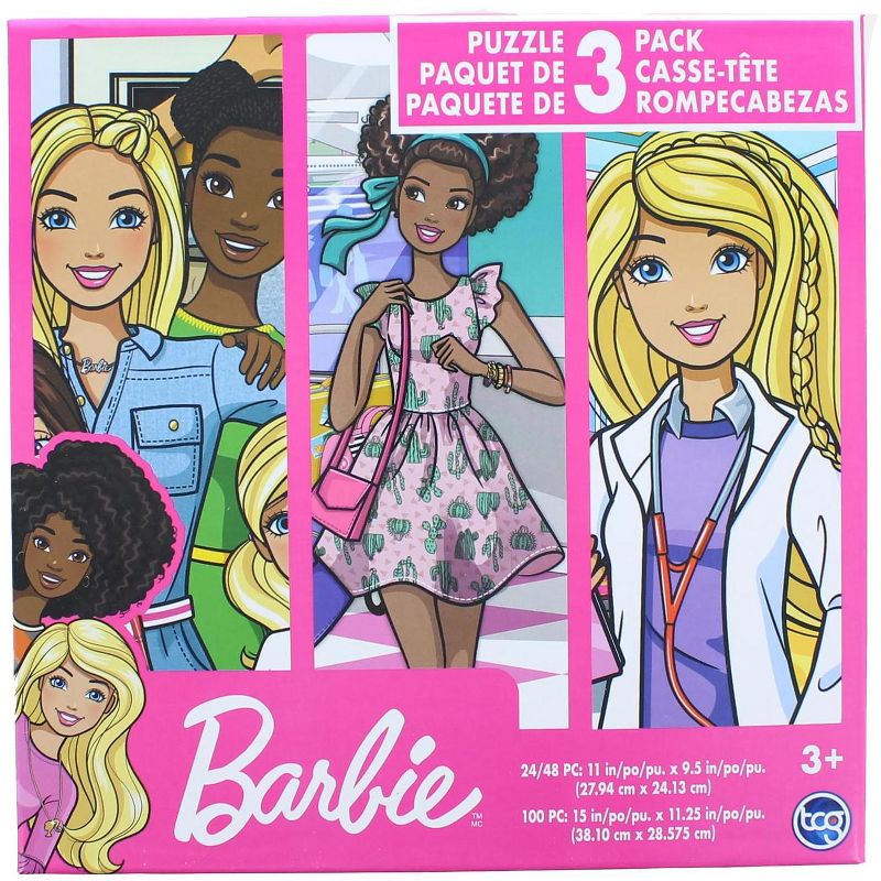 The Canadian Group Barbie Jigsaw Puzzle 3 Pack |  24, 48, & 100 Pieces