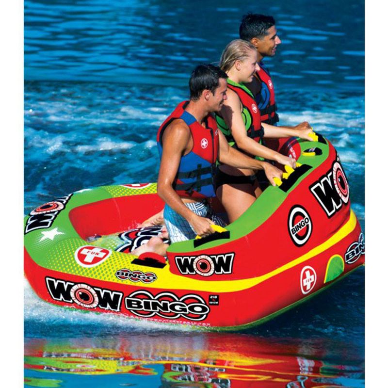 World of Watersports Bingo 3 Rider Inflatable Towable Tube with 2 Tow Points