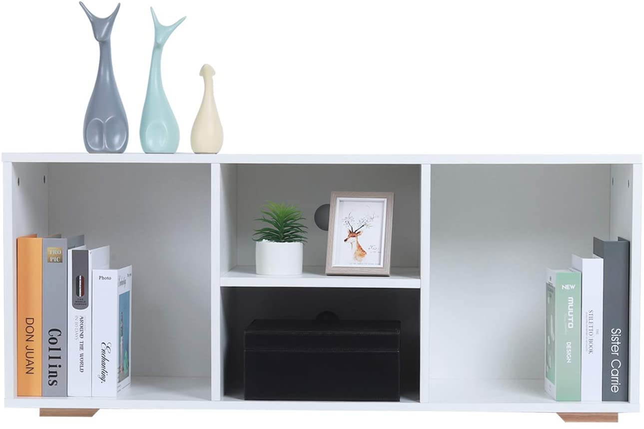 TINSAWOOD TV Stand Media Console with Wooden Frame Living Room Storage Cabinet Entertainment TV Stands,42 Inch