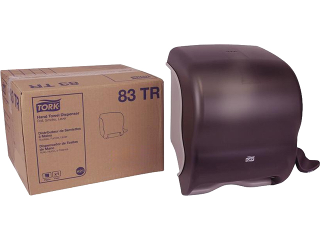 Tork 83TR Compact Hand Towel Roll Dispenser, 12.49 x 8.6 x 12.82, Smoke