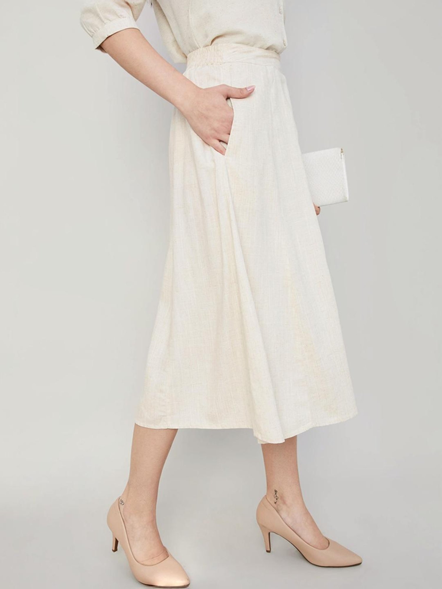 Code by Lifestyle Beige A-Line Skirt