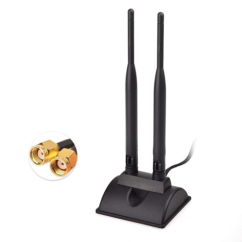 24GHz 5GHz Dual Band WiFi Antenna RPSMA Male Connector with IPEX IPX UFL Mini PCI to RPSMA Female Cable 6 2Pack for PCIE WiFi Network Card USB WiFi Adapter Wireless Router Hotspot
