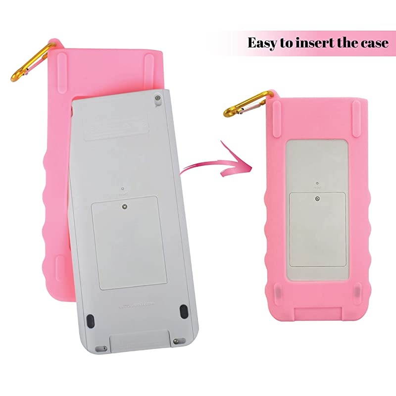 Silicone Skin for Ti Nspire CXCX CAS Handheld Pink wScreen Protector Silicon Cover Case for TiNspire CX Hand held Graphing Calculator Protective AntiScretch Skins Screen Covers