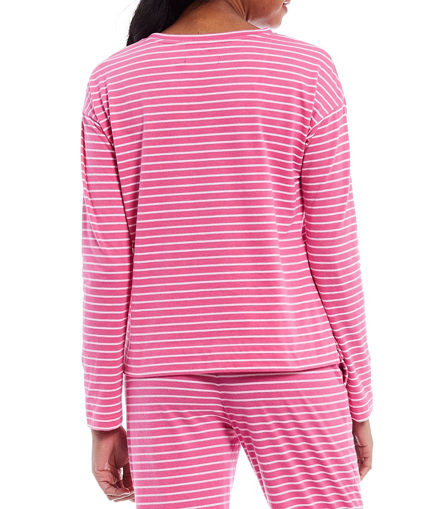 Lauren Ralph Lauren Pique Striped Coordinating Long Sleeve Top