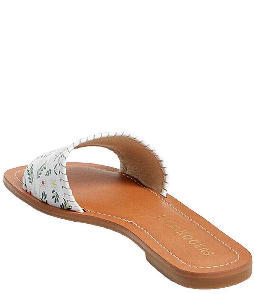Jack Rogers Sofia Daisy Print Leather Slides