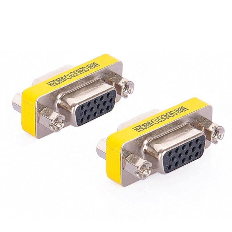 VGA 3 row DB15 Female to DB15 D-SUB MINI Adapter 15 pin D-Sub HD SVGA MINI Gender Changer Adapter PC VGA Female Cable