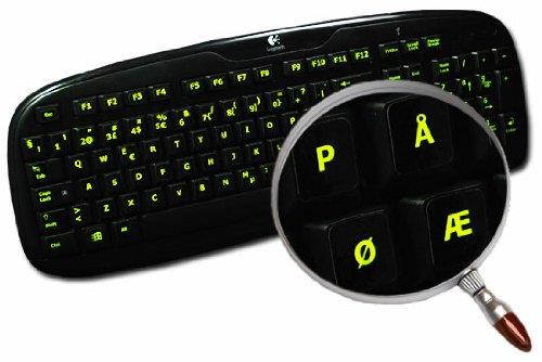 GLOWING FLUORESCENT NORWEGIAN NEW KEYBOARD LABELS