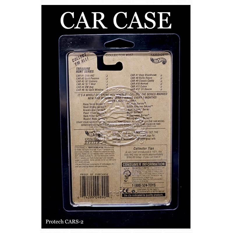SSCARS-2 Storage/Display Space Saver Car Case for Carded Hot Wheels, 4.25" W x 6.5" H x 1.25" D, 25-Pack
