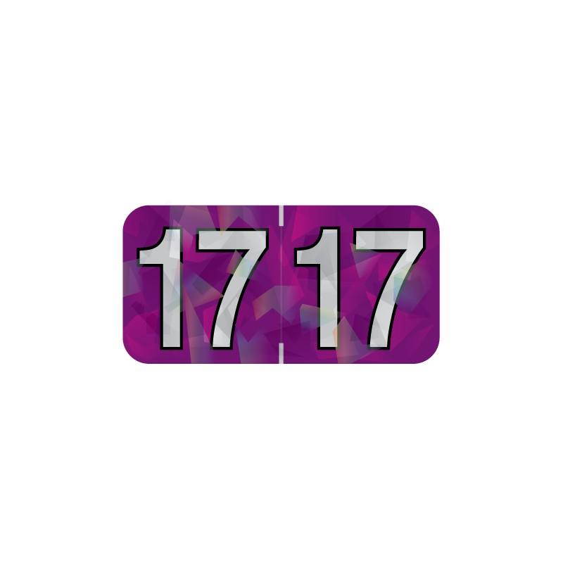 PMA Compatible "17" Yearband Labels, 1-1/2" X 3/4" - 500 per Roll