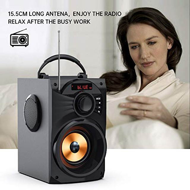Portable Bluetooth Speaker Subwoofer Heavy Bass Wireless Outdoor/Indoor Party Speaker Line in Speakers Support Remote Control FM Radio TF Card LCD Display for Home Party Phone Computer PC?Travel