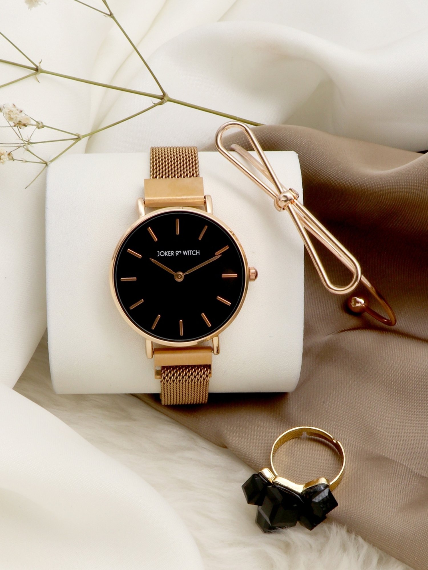 Joker & WItch JWLT383 Analog Watch for Women With Ring, Bracelet