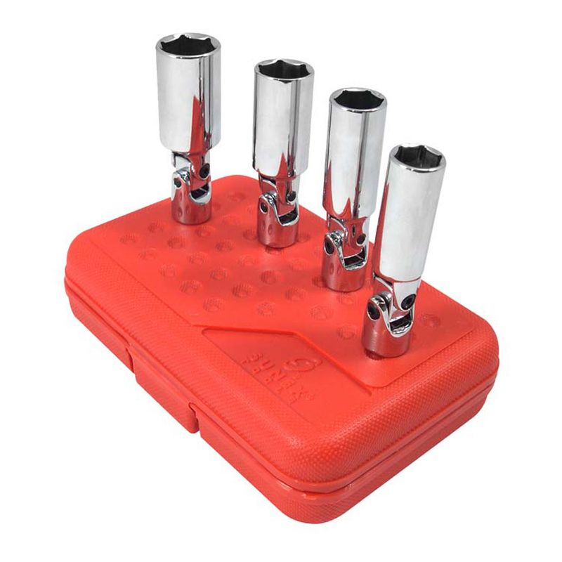 Sunex 8844 4 Piece 3/8 Inch Drive Universal Spark Plug Polished Socket Set