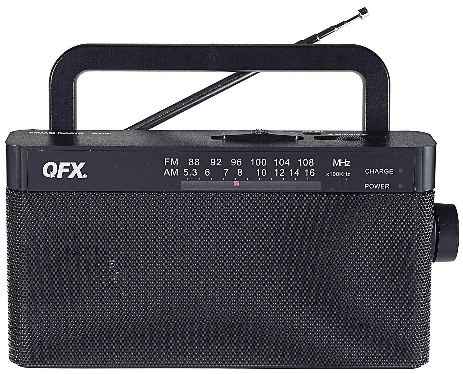 QFX R-200 Am/FM Rechargeable Tabletop Radio