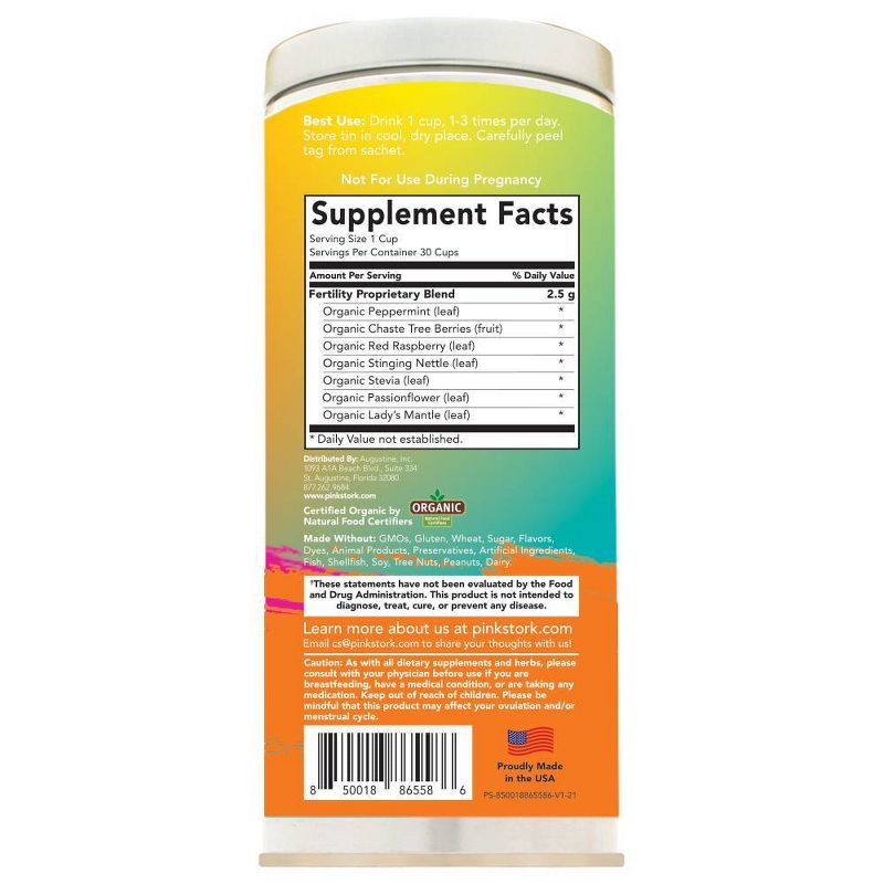 Pink Stork Sweet Mint Caffeine Free Sweet Mint Fertility Conception Tea - 15ct