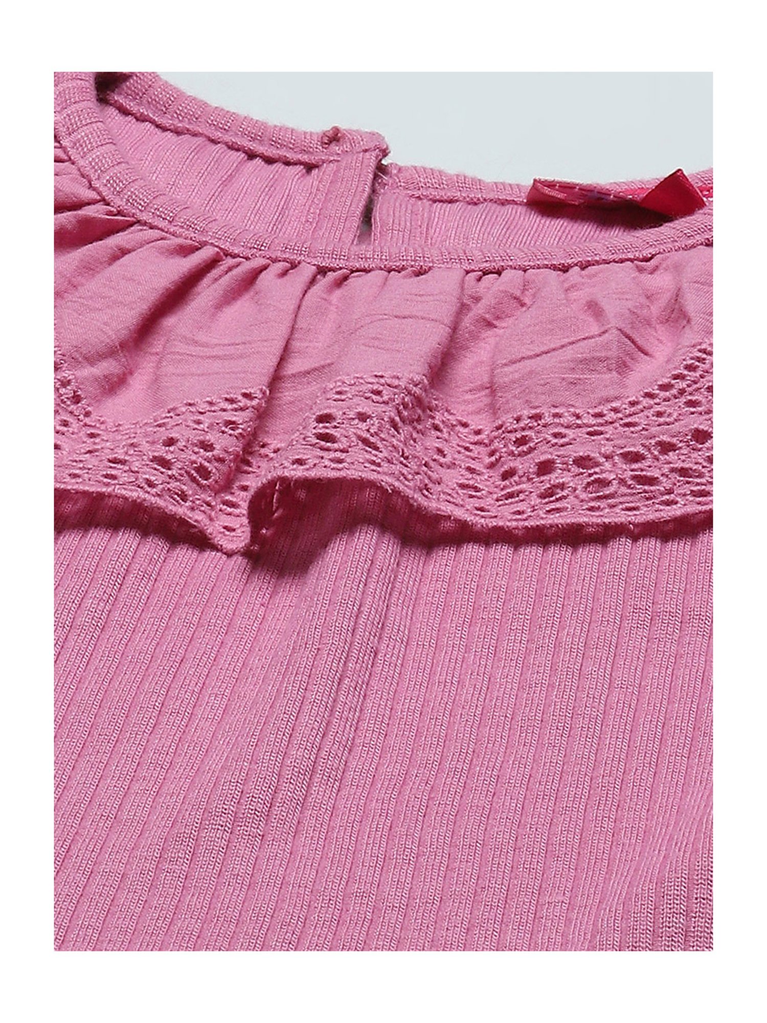 BIBA Girls Pink Solid Top