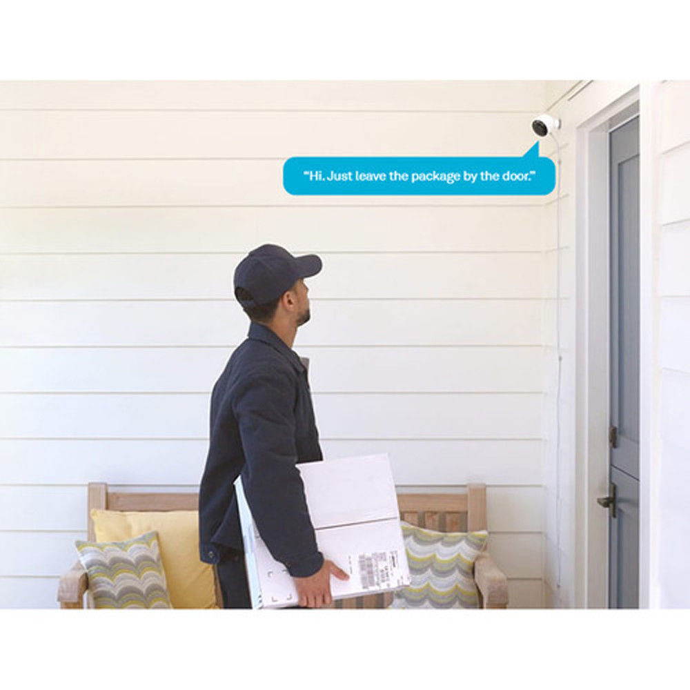 Nest Outdoor Security Camera, White w/ 2 Pack Wifi Smart Plug