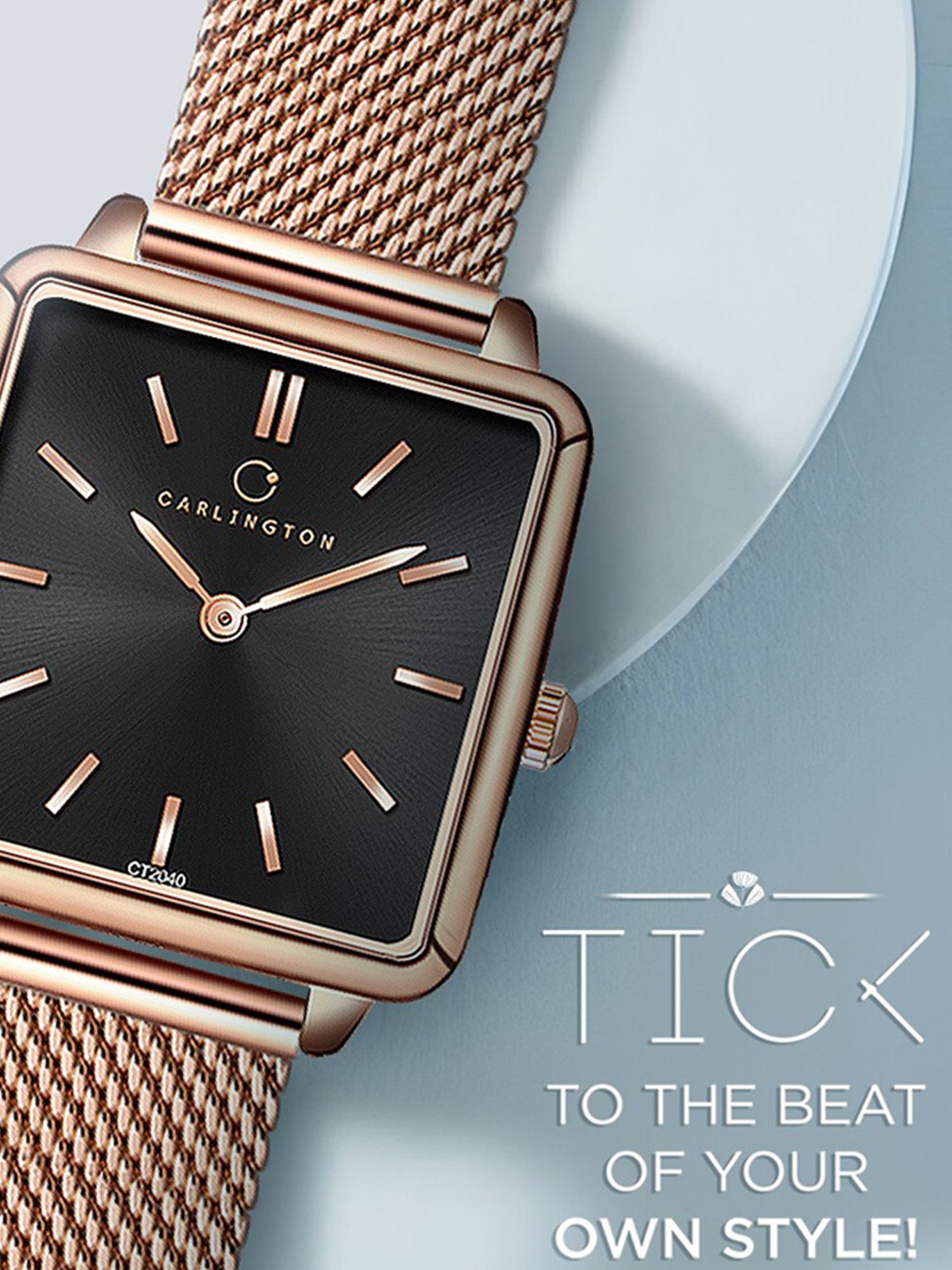 Carlington Iconic 2040 RoseBlack Analog Watch for Women