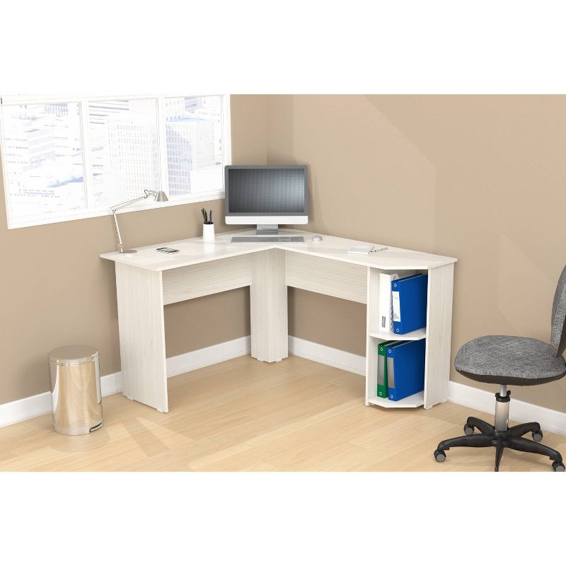 L Shaped Writing Desk Light Washed - Inval