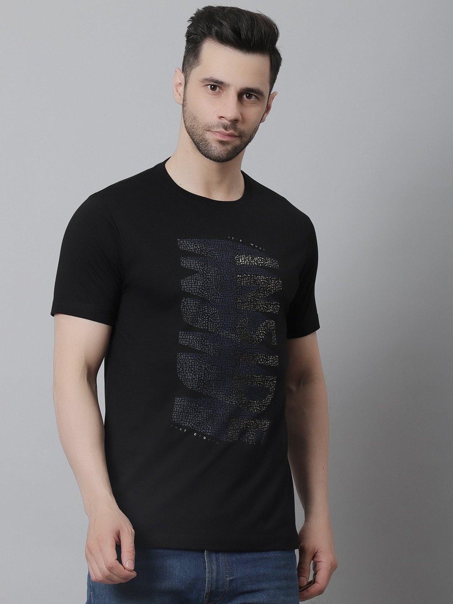 Venitian- Forbidden Clothing Black Slim Fit Printed T-Shirt