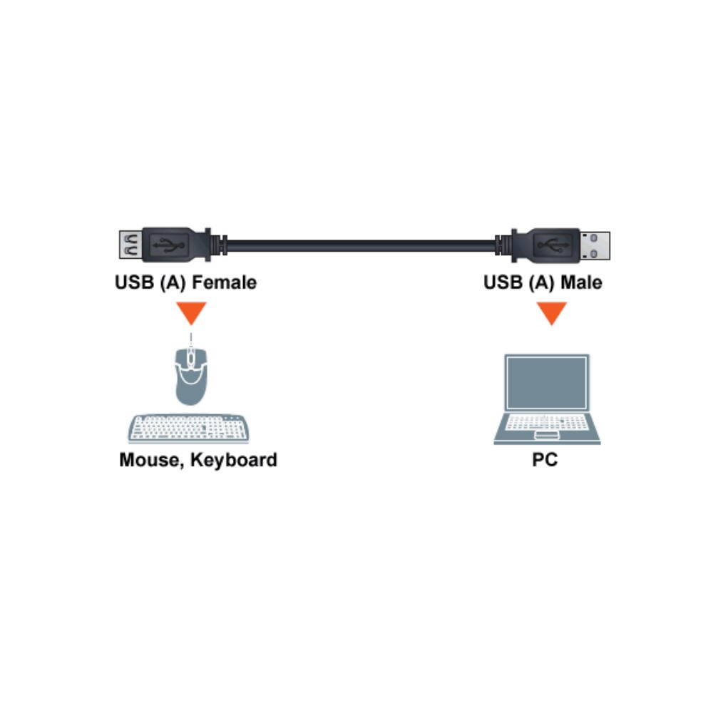 Fuji Labs 6Ft A-Male to A-Female USB2.0 Extension Cable (3 Pack)