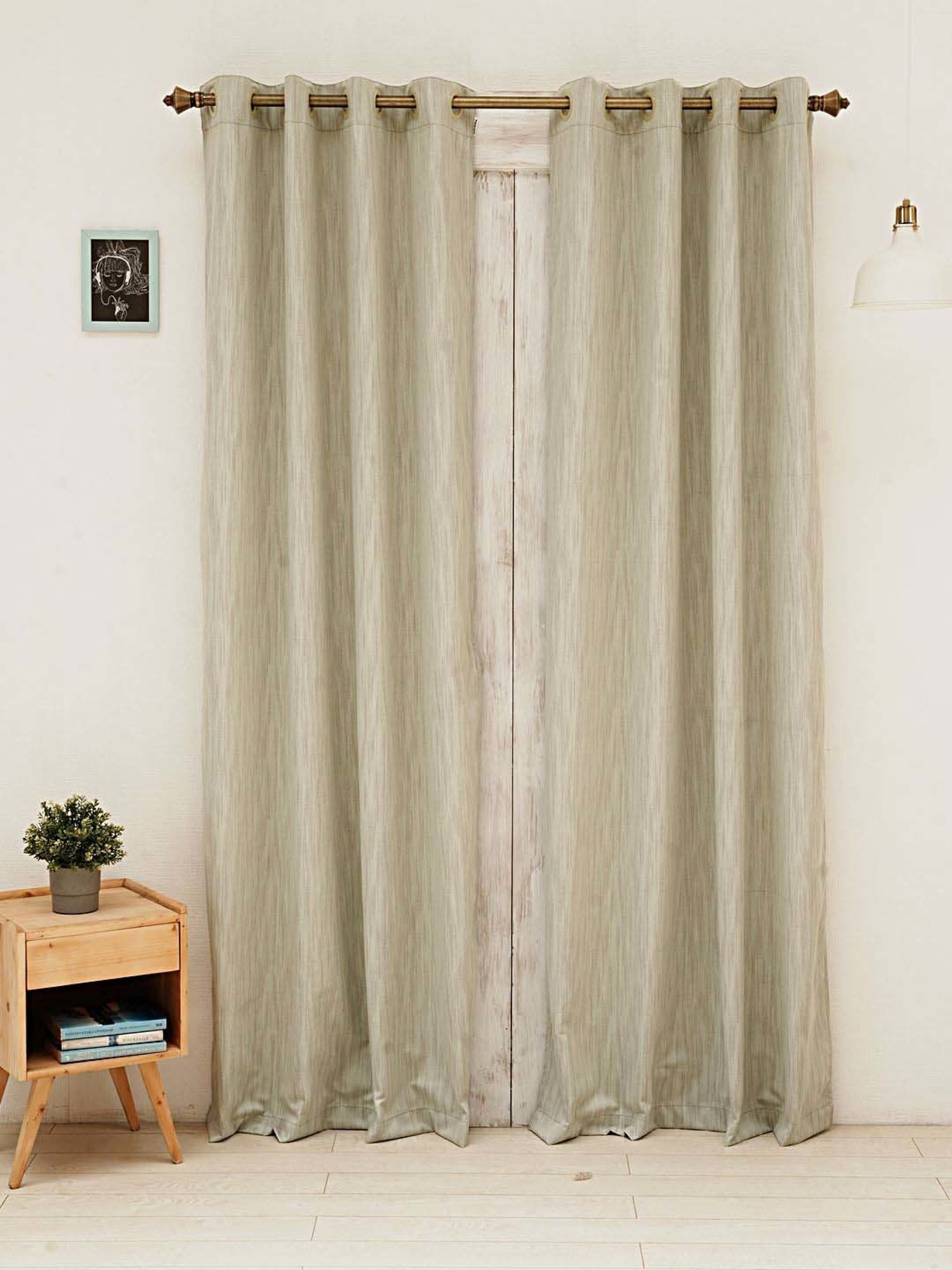 Ariana Jaen Grey Polyester Window Curtain