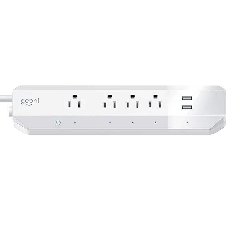 Surge 4-Outlet, 2 USB Smart Extension Cord, Surge Protector Cord Extender, Works with Alexa and Google Assistant, Requires 2.4 GHz Wi-Fi, 3 Feet