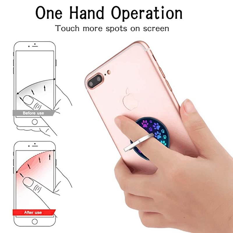 Pack Mobile Phone Ring Holder Finger GripPaw Prints Cell Phone Stand Collapsible Kickstand Compatible with All Smartphone
