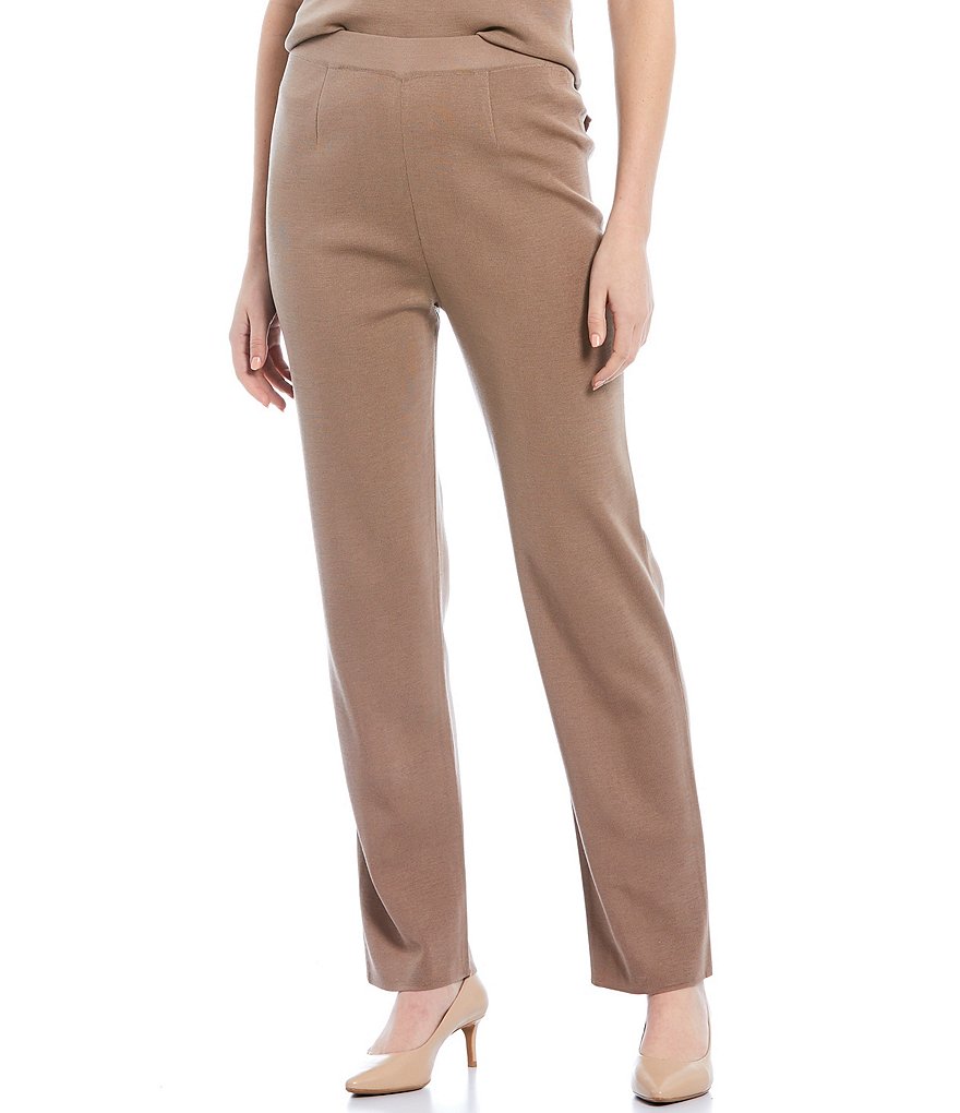 Misook Straight Leg Knit Coordinating Pull-On Pants
