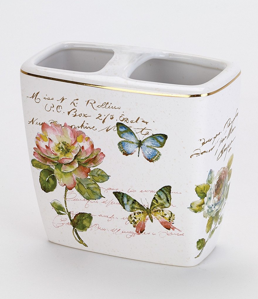 Avanti Linens Butterfly Garden Toothbrush Holder