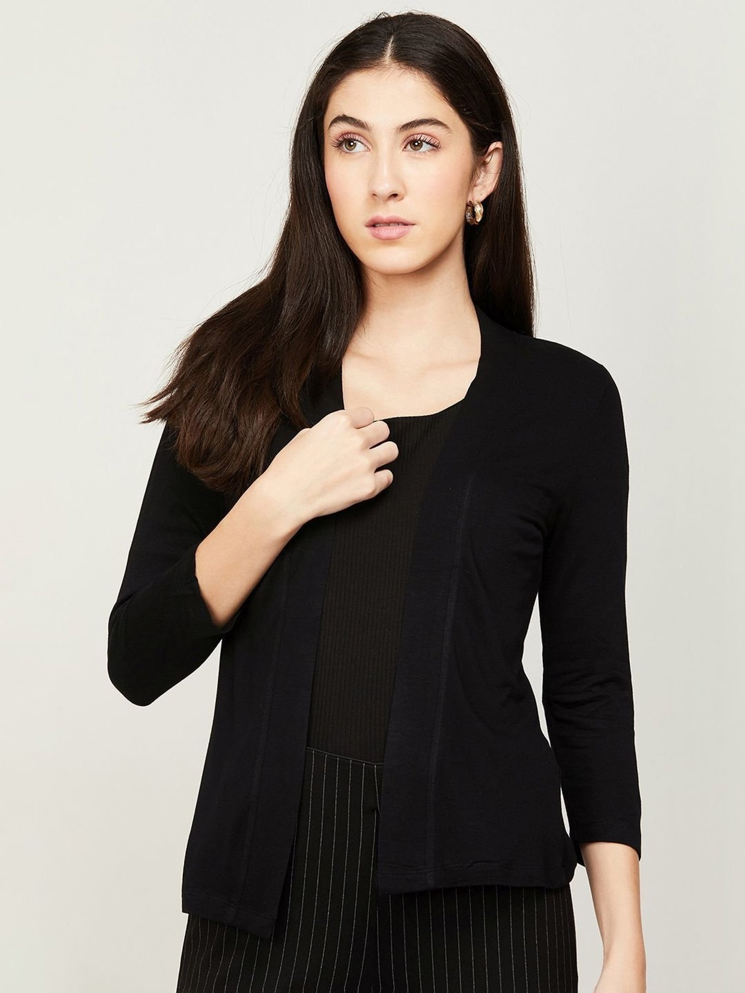 Code by Lifestyle Black Plain Shrug