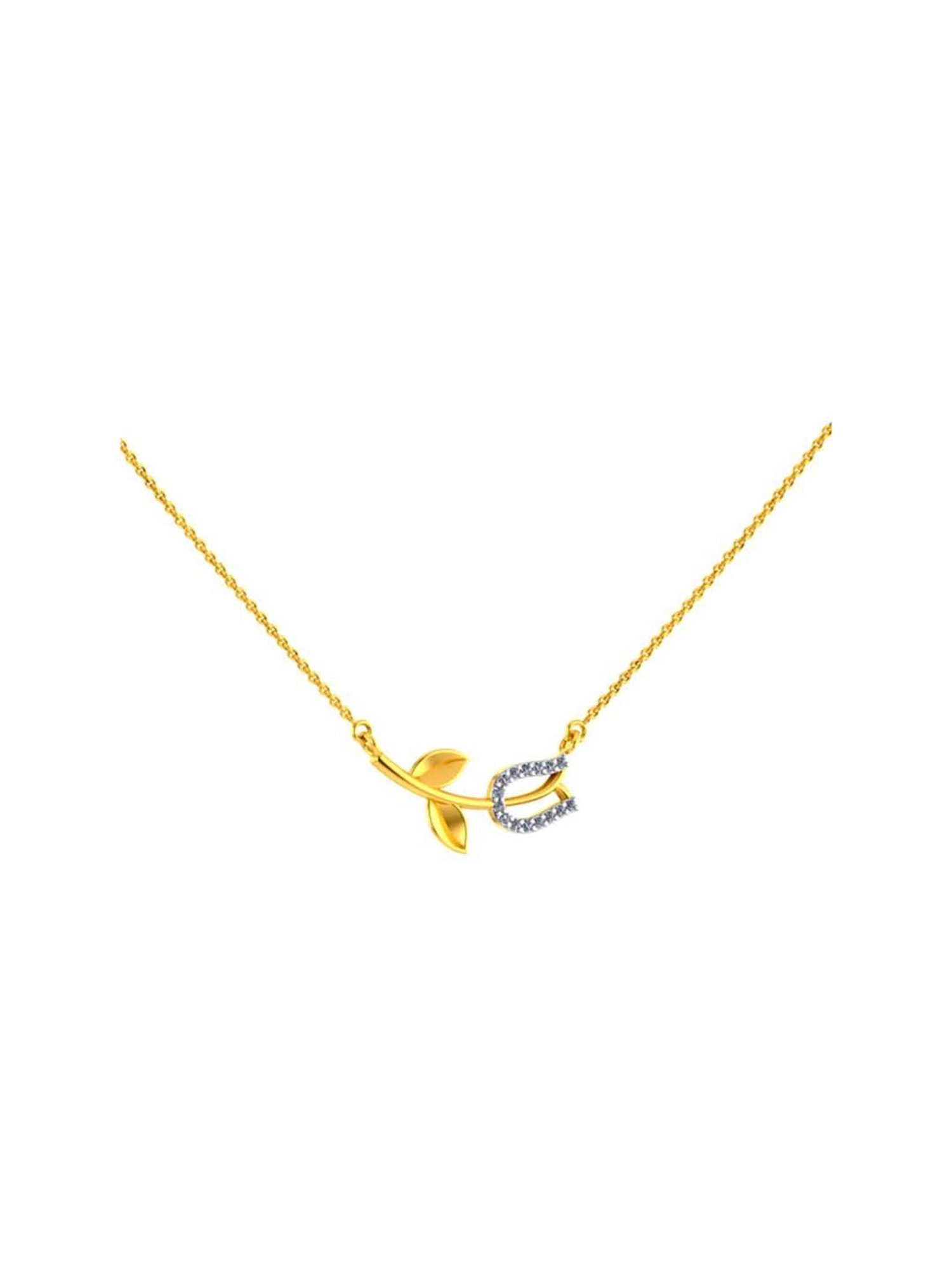 P.N.Gadgil Jewellers 18k Gold Infinity Florall Diamond Necklace For Women