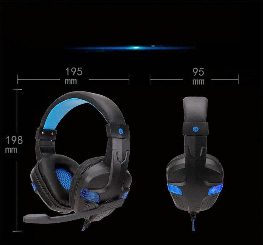 USB Wired LED 3.5mm Gaming Headset Headphones with Mic for PC Laptop Phone Mic Noise Cancelling LED Lights Headset HOT