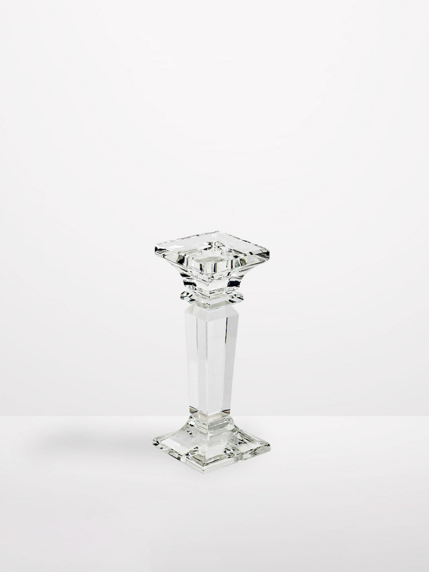 Home4U Dominer Crystal Transparent Glass Medium Candle Holder