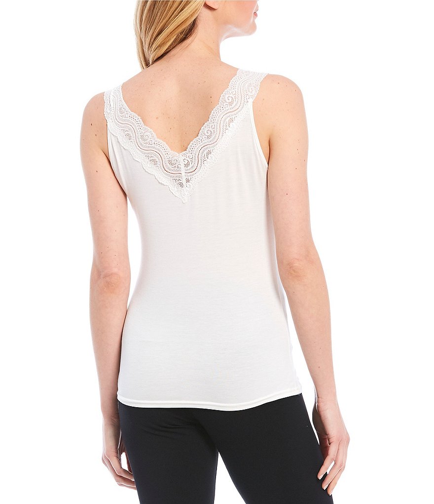 Modern Movement Reversible Lace-Trimmed Microfiber Camisole